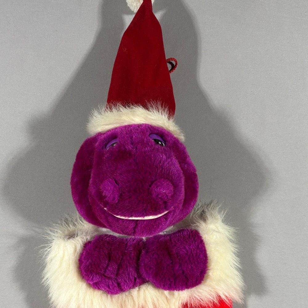 Vintage 3D Barney Christmas Stocking